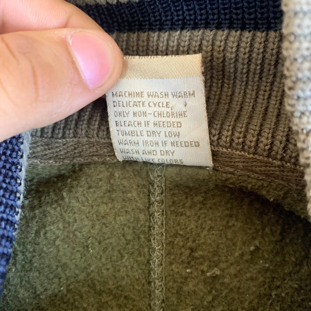 Vintage Levi's 90s Sweatshirt Mens Medium Olive Green Mock Neck Quarter Zip